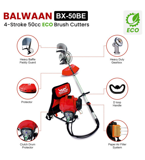 Balwaan Back Pack 4-Stroke BX-50B Brush Cutter-Pro